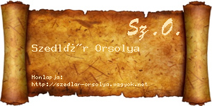 Szedlár Orsolya névjegykártya