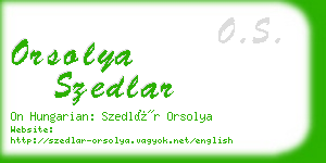 orsolya szedlar business card